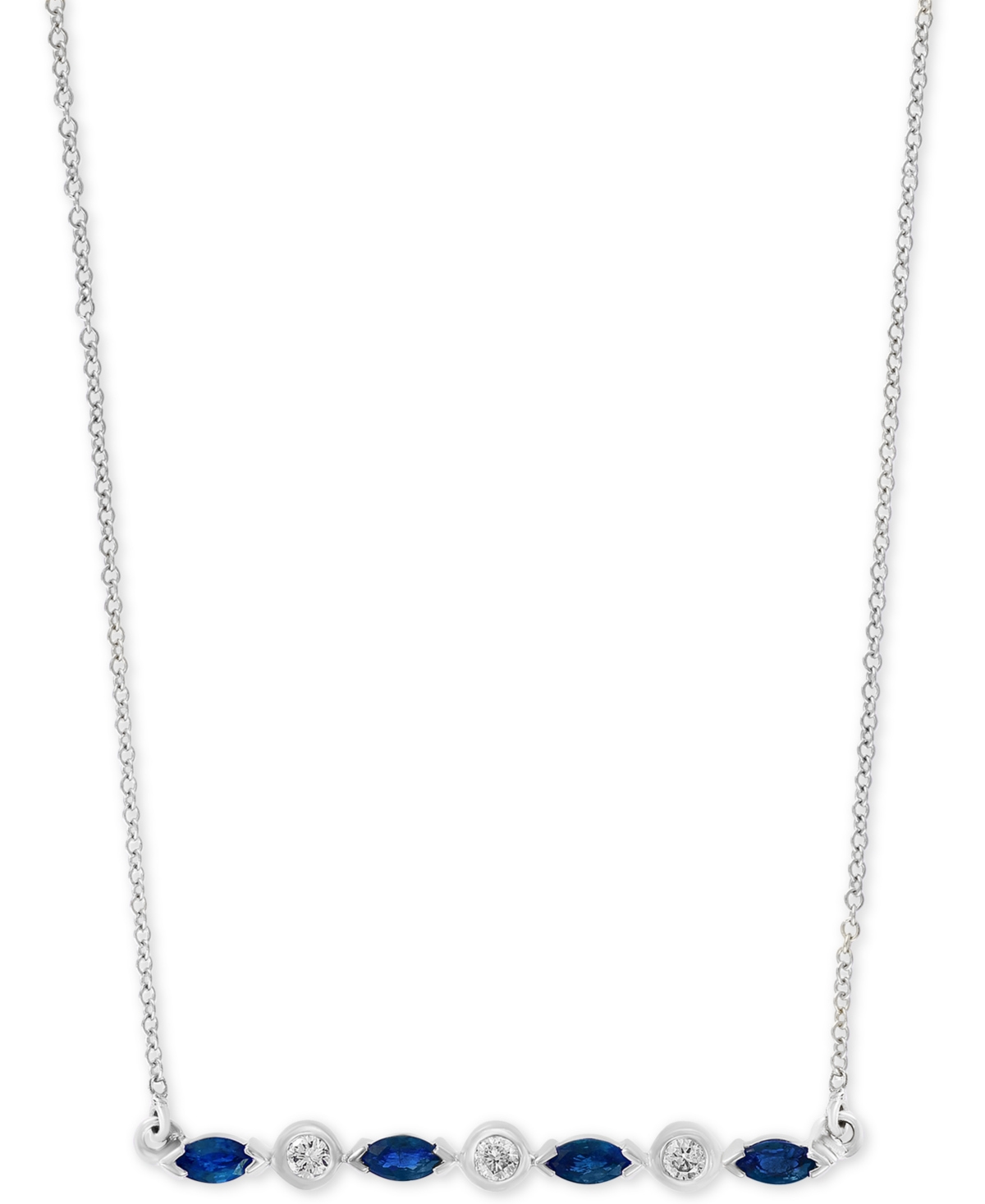 Ruby (3/8 ct. t.w.) & Diamond (1/10 ct. t.w.) Bar Necklace in 14k Rose Gold (Also in Emerald)