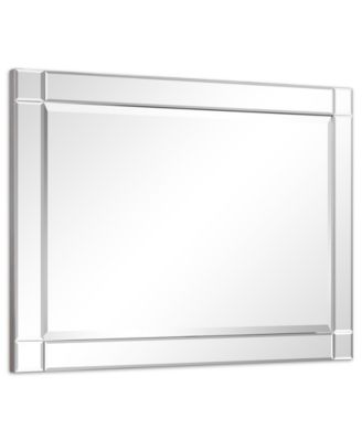 Moderno Squared Corner Beveled Rectangle Wall Mirror, 40" x 30" x 1.18"