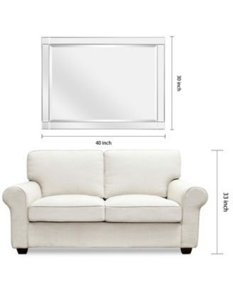 Moderno Squared Corner Beveled Rectangle Wall Mirror, 40" x 30" x 1.18"