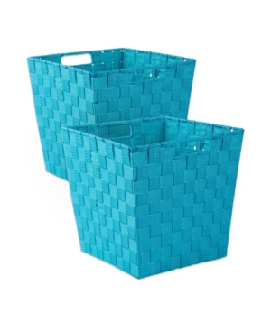 Design Imports Nylon Bin Basket-weave Trapezoid Set of 2