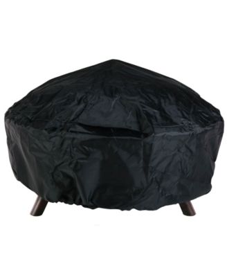 Outdoor Camping or Backyard Crossweave Cut Out Fire Pit with Spark Screen and Log Poker