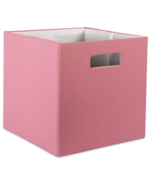 Design Imports Solid Square Polyester Storage Bin In Pink