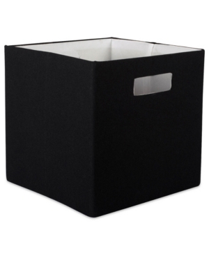 Design Imports Solid Square Polyester Storage Bin In Black