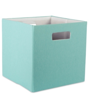 Design Imports Solid Square Polyester Storage Bin In Aqua