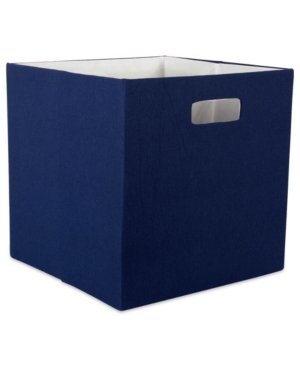 Design Imports Solid Square Polyester Storage Bin In Blue