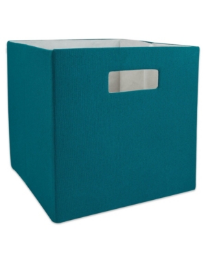 Design Imports Solid Square Polyester Storage Bin In Teal