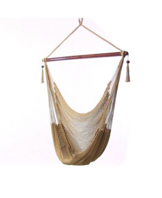 Caribbean Style Extra Large Hanging Rope Hammock Chair Swing for Backyard and Patio