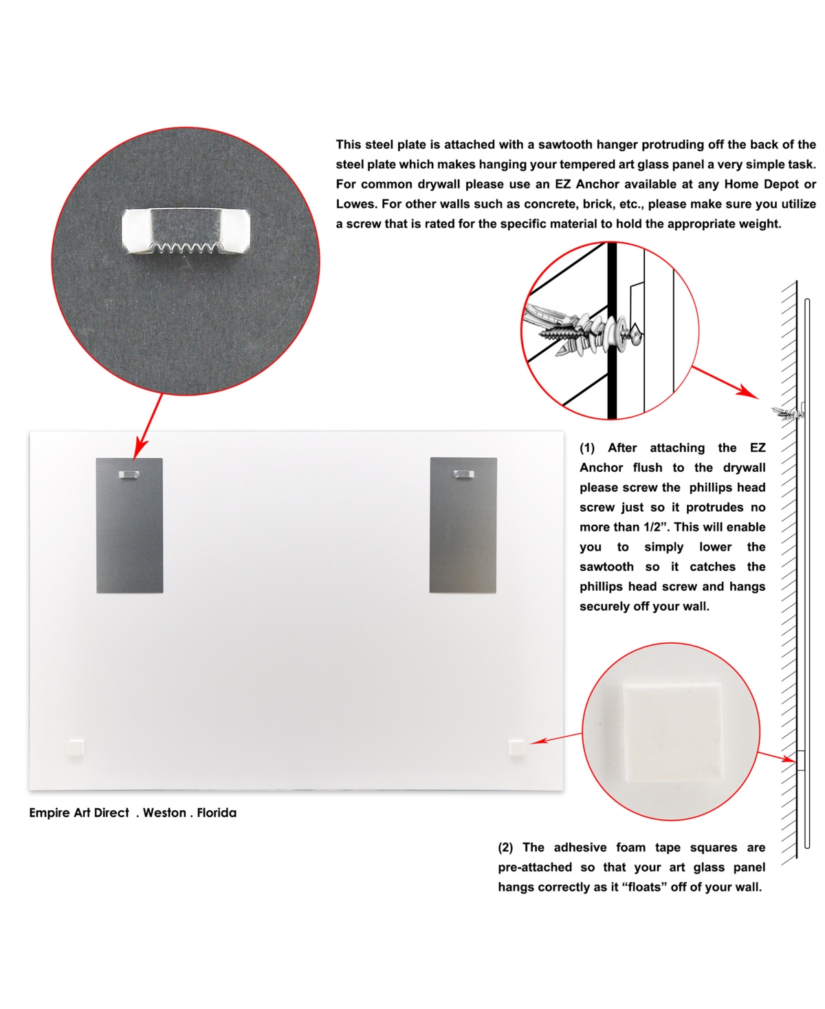 Empire Art Direct Dandelion Frameless Free Floating Tempered Art Glass Wall Art by Ead Art Coop, 0.2