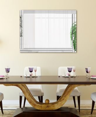 Moderno Stepped Beveled Rectangle Wall Mirror, 40" x 30" x 1.18"