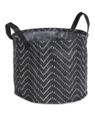 Polyethylene Coated Woven Paper Laundry Bin Tribal Chevron Round Large Set of 2