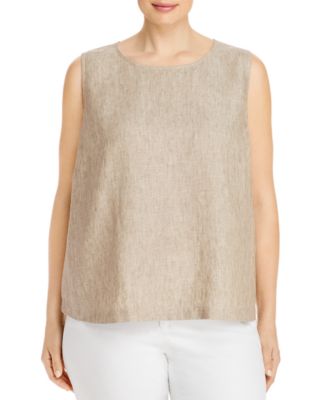 eileen fisher sleeveless linen top