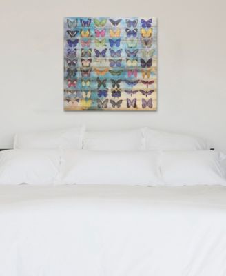 Butterflies Arte de Legno Digital Print on Solid Wood Wall Art, 36" x 36" x 1.5"