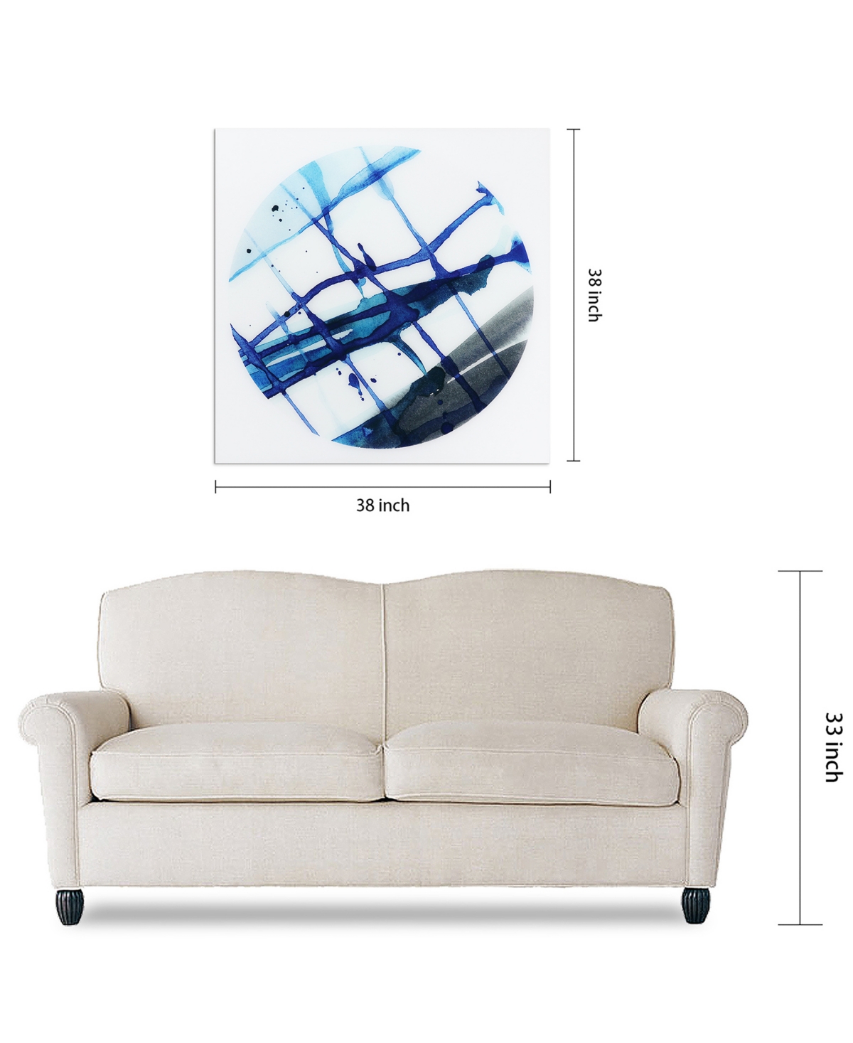 Empire Art DirectStripes 2 Frameless Free Floating Tempered Glass Panel Graphic Abstract Wall Art, 0.2