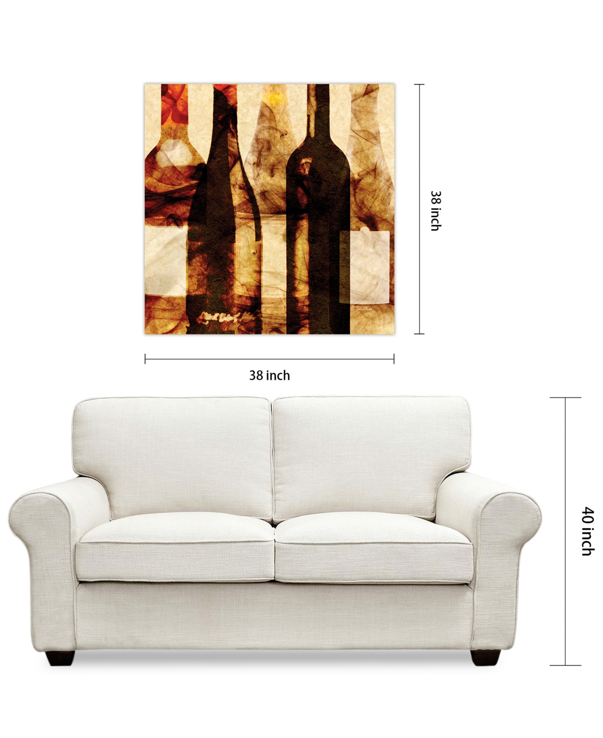 Empire Art Direct Smokey Wine 3Frameless Free Floating Tempered Art Glass Wine Bottle Wall Art by Ead Art Coop, 0.2