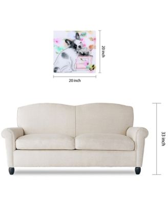 Little Frenchie Frameless Free Floating Tempered Glass Panel Dog Graphic Wall Art, 20" x 20" x 0.2"