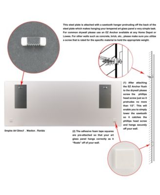 Trilogy 1 Frameless Free Floating Tempered Glass Panel Graphic Wall Art, 24" x 63" x 0.2"