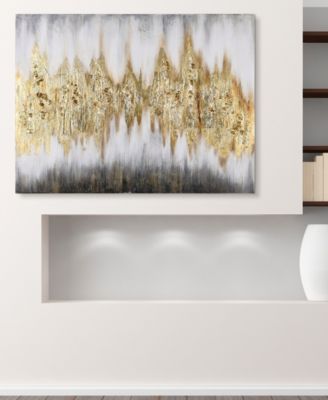 Gold Frequency Textured Metallic Hand Painted Wall Art by Martin Edwards, 30" x 40" x 1.5"