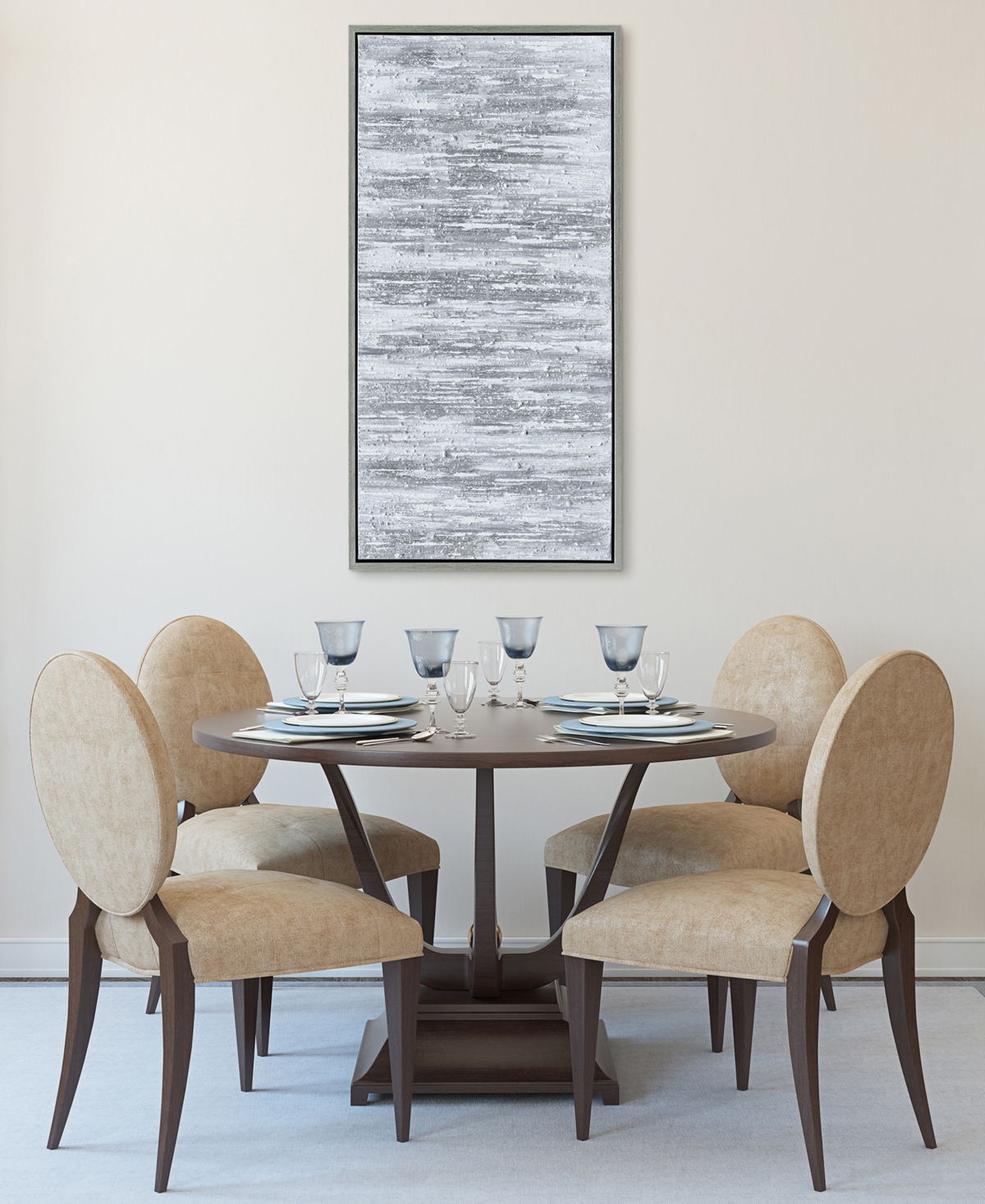 Empire Art Direct Silver Frequency Textured Metallic Hand Painted Wall Art by Martin Edwards, 1.5