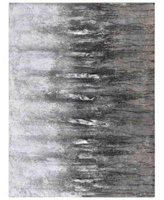 Gray Frequency Textured Metallic Hand Painted Wall Art by Martin Edwards, 30" x 40" x 1.5"