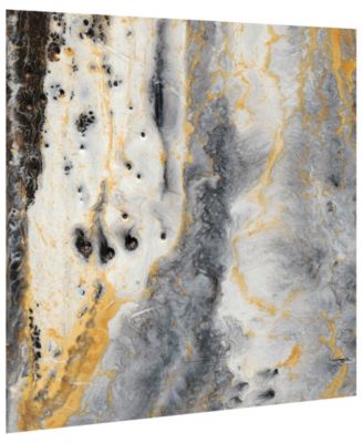Empire Art Direct Bands of Gold A B Frameless Free Floating Tempered Glass Panel Graphic Abstract Wall Art, 38" x 38" x 0.2"
