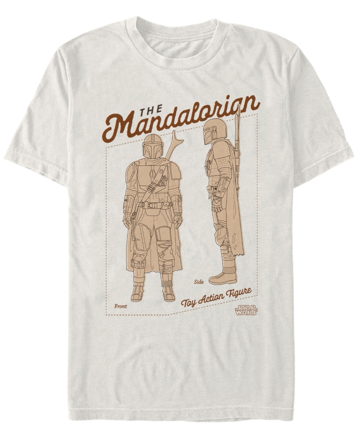 Star Wars Men's Mandalorian Toy Action Figure T-shirt