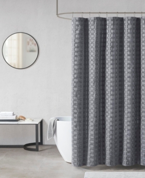 Madison Park Metro Woven Clipped Solid Shower Curtain 72