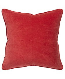 Velour Solid Polyester Filled Decorative Pillow, 20" x 20"