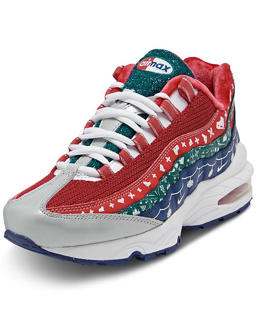 Nike Big Boys Air Max 95 Ugly Sweater Casual Sneakers From Finish