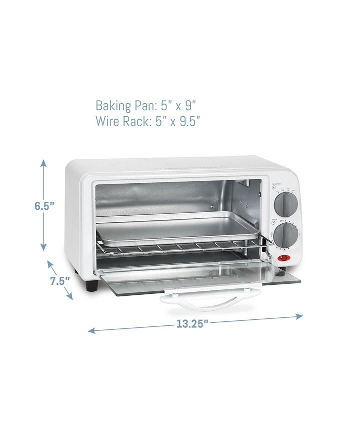 2-Slice Toaster Oven with 15-Min Timer & Temperature Controls