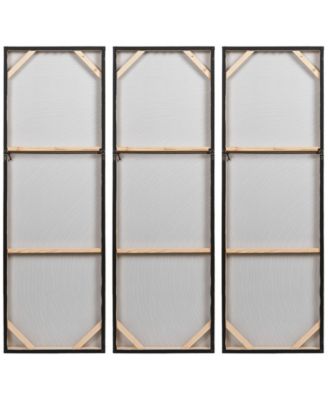 Gold Waves 3-Piece Textured Metallic Hand Painted Wall Art Set by Martin Edwards, 60" x 20" x 1.5"