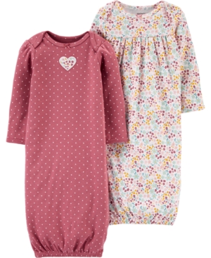 image of Carter-s Baby Girls 2-Pk. Cotton Floral Sleeper Gowns