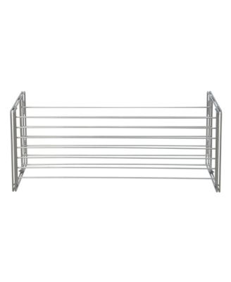 Stackable Two-Tier Metal Shoe Rack for Closet Storage, Silver
