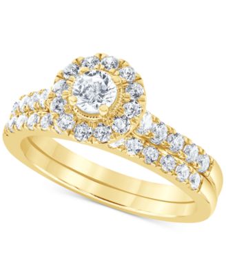 Macy's - Diamond Halo Bridal Set (1 ct. t.w.) in 14k Gold