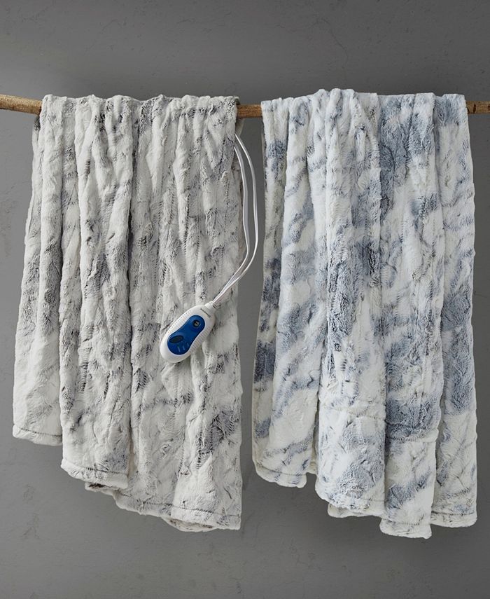 Beautyrest Zuri 50" x 70" Oversized Faux Fur Heated Throw Macy's