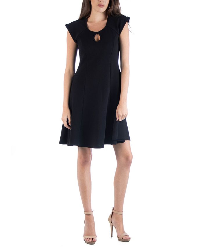 24seven Comfort Apparel Scoop Neck A-Line Dress with Keyhole Detail ...