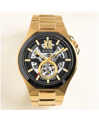 Men's Automatic Gold-Tone Stainless Steel Bracelet Watch 46mm 98A178