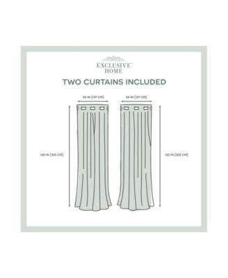 Curtains Biscayne Indoor - Outdoor Two Tone Textured Grommet Top Curtain Panel Pair, 54" x 120"