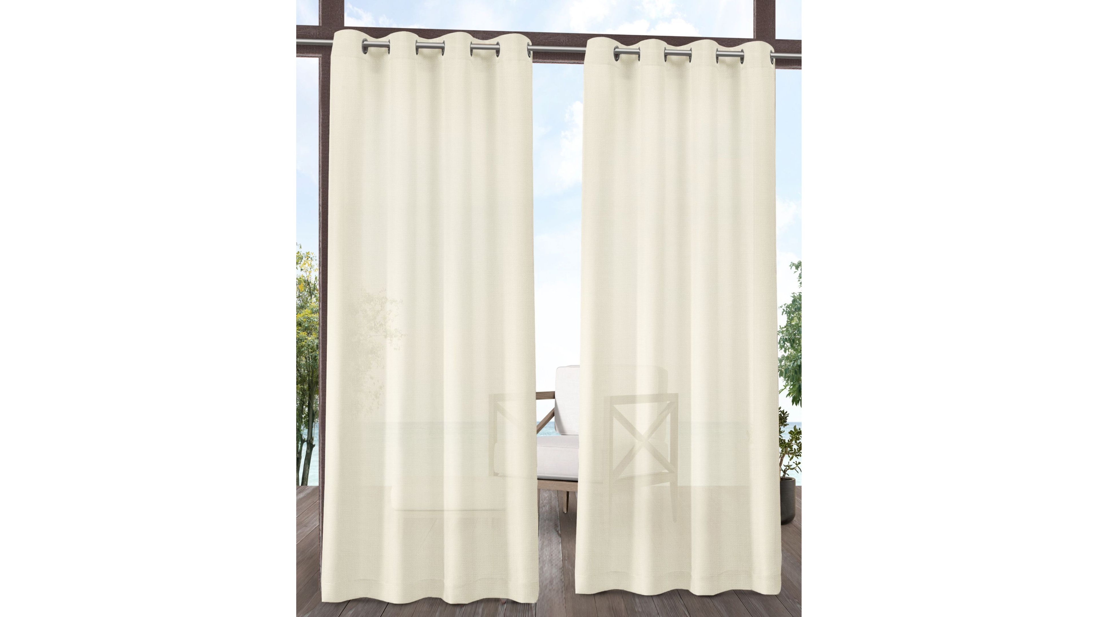 Exclusive Home Curtains Miami Textured Indoor - Outdoor Grommet Top Curtain Panel Pair, 54" x 96"