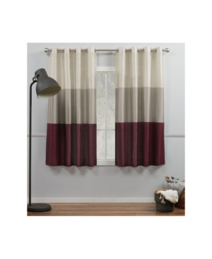 Exclusive Home Curtains Chateau Striped Grommet Top Curtain Panel Pair, 54" X 63" In Red