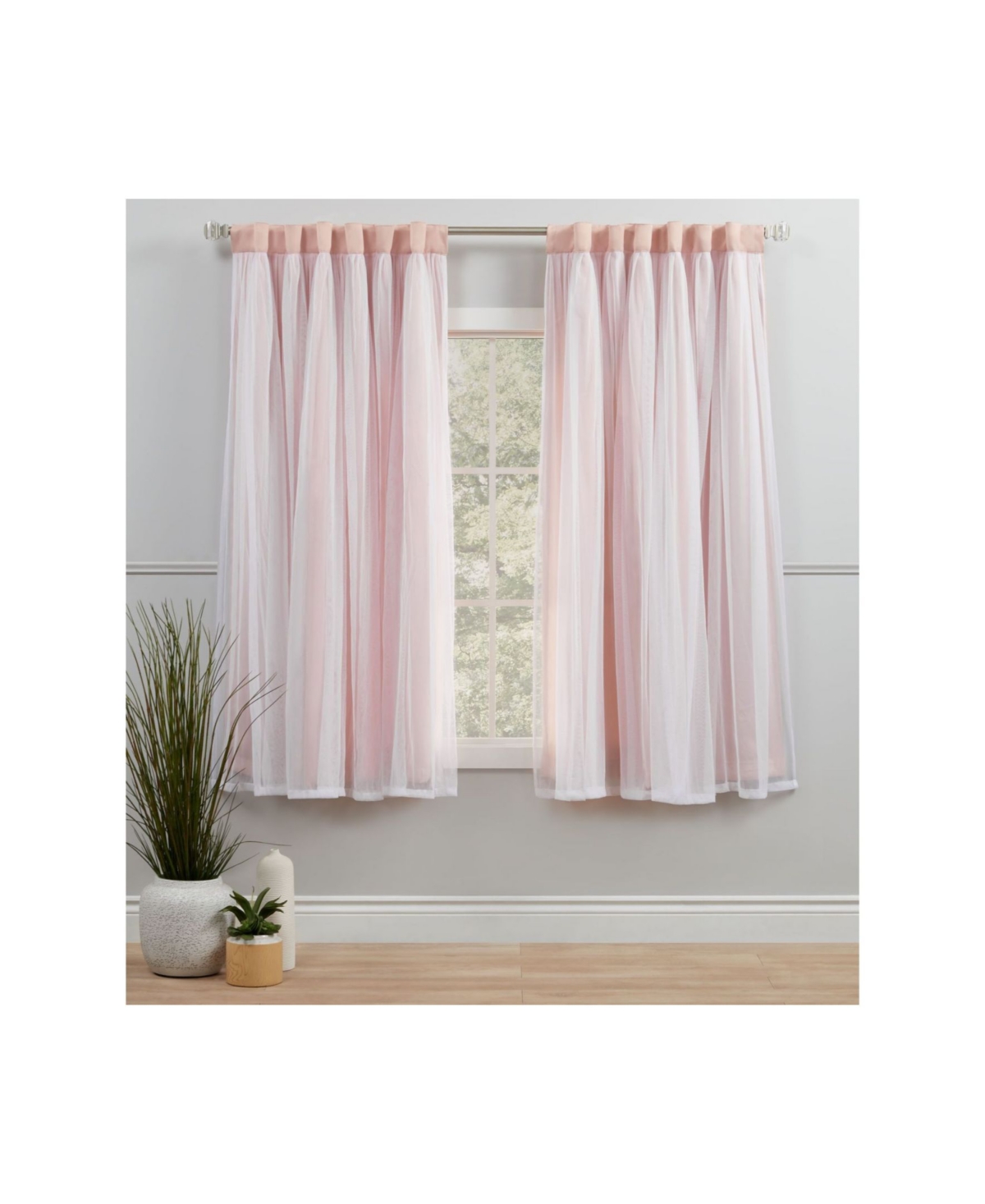 Exclusive Home Curtains Catarina Layered Solid Blackout Sheer Grommet Top Curtain Panel Pair Set Of 2 In White
