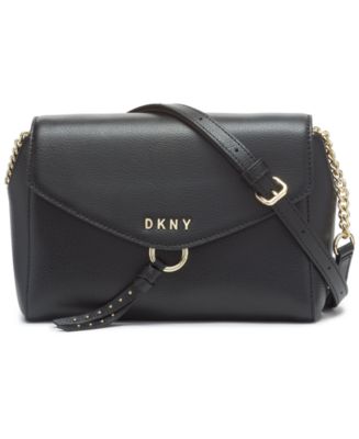 DKNY Lola Black Leather Messenger Crossbody Purse for sale online