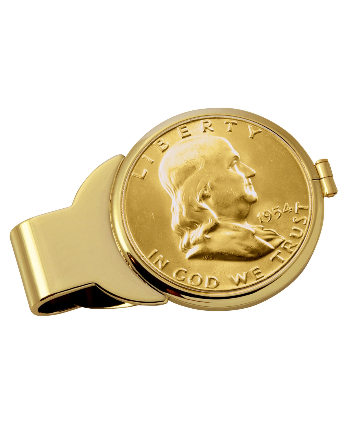 Men's American Coin Treasures Gold-Layered Silver Franklin Half Dollar Coin Money Clip - Gold