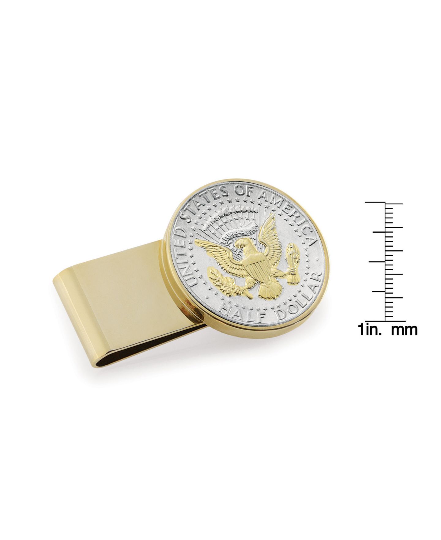 Мужской стальной зажим для денег American Coin Treasures Presidential Seal с монетой JFK — фото 2