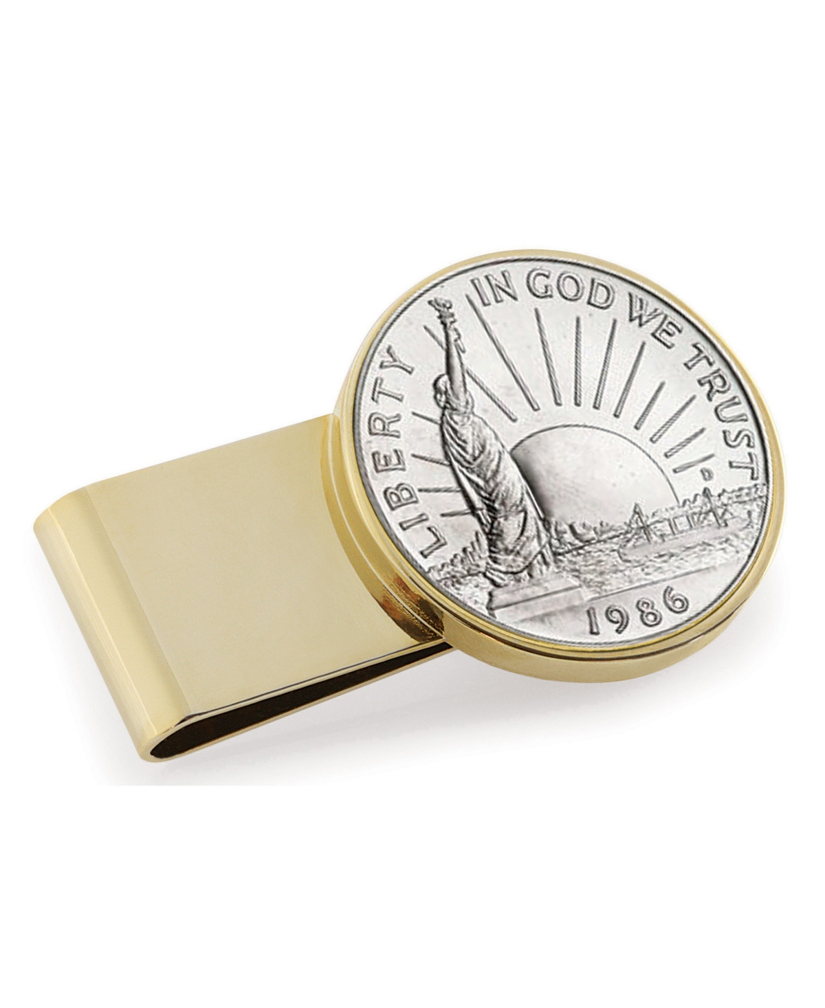 Men's American Coin Treasures Statue of Liberty Commemorative Half Dollar Stainless Steel Coin Money Clip - Gold