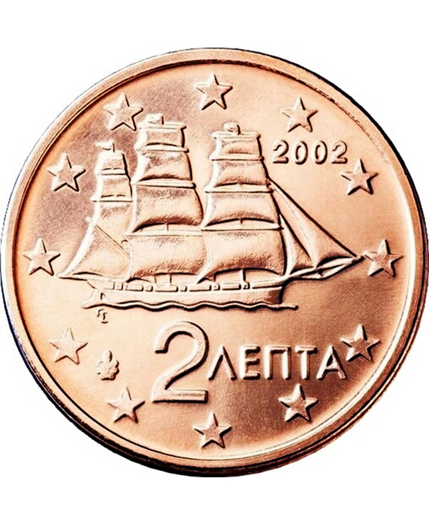 Greek 2 Euro Bar Coin Tie Clip