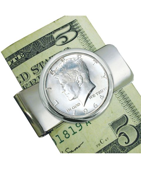 Зажим для денег American Coin Treasures с серебряной монетой JFK Half Dollar 1964