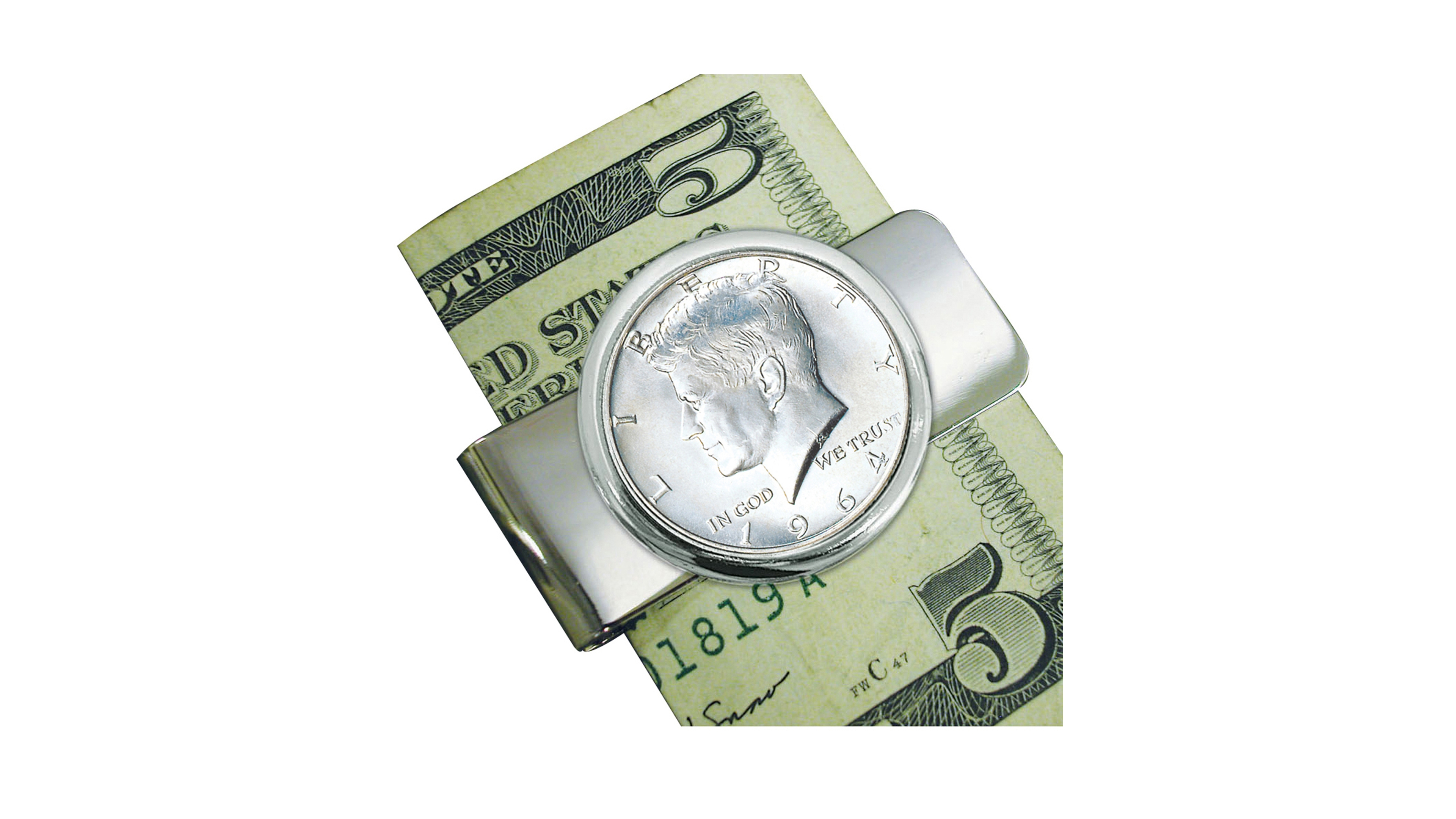 Men's American Coin Treasures 1964 First-Year-Of-Issue Silver Jfk Half Dollar Coin Money Clip