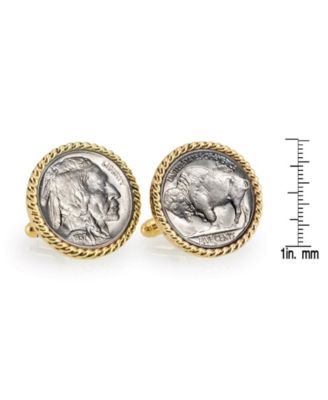Buffalo Nickel Rope Bezel Coin Cuff Links