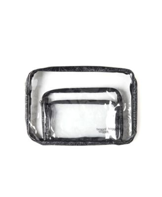 Women's Clear Travel Pouches, Set of 3