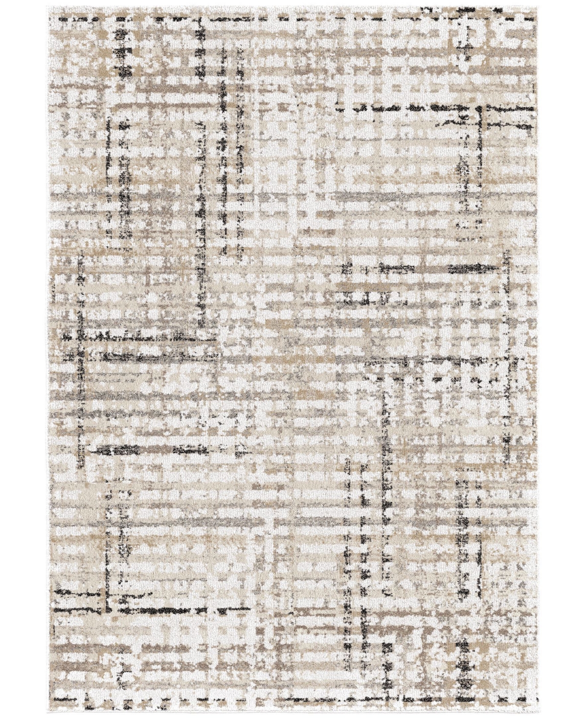 Orian Adagio Griddle White 6'5in x 9'6in Area Rug - Wht